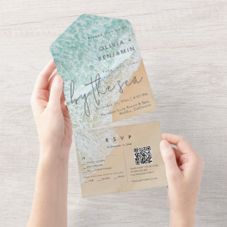Küste Strand Ziel QR Code UAWG Wedding All In One Einladung