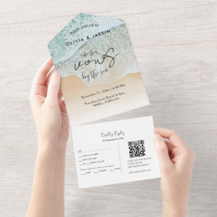 Küste Strand Ziel QR Code UAWG Wedding All In One Einladung