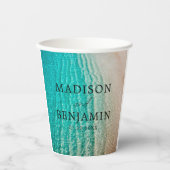 Küste Summer Beach Zielort Hochzeit am Ozean Pappbecher (Vorderseite)