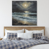Küste Taranaki - Stretchierte Canvas Print Leinwanddruck (Insitu (Schlafzimmer))