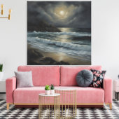 Küste Taranaki - Stretchierte Canvas Print Leinwanddruck (Insitu (Wohnzimmer))