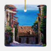Küste Toskana Street View Keramikornament (Rückseite)