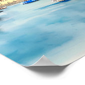 Küste und Boote im Hafen, italienisch Poster (Ecke)