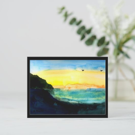 Küste und Himmel Postkarte (Stehend Vorderseite)