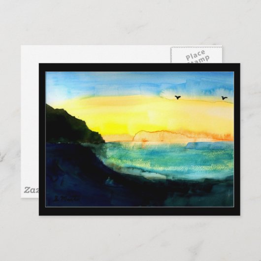 Küste und Himmel Postkarte (Vorne/Hinten)