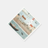 Küste und Leuchtturm Napkins Serviette (Ecke)