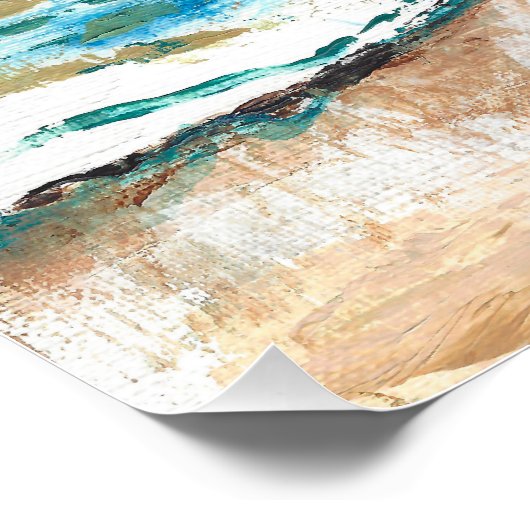 Küste und Strand Meer und Sand Abstrakte Blüte Poster (Ecke)