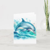 Küste unter dem Meeresdolphin Dankeskarte (Vorderseite)