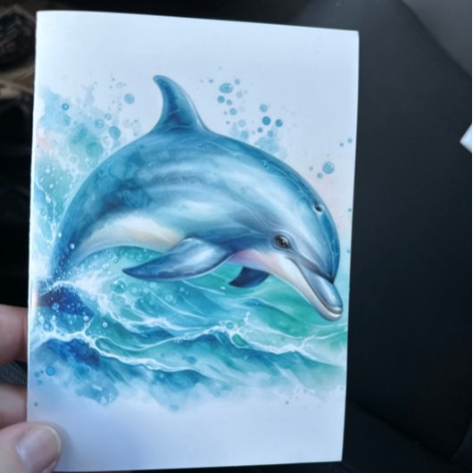 Küste unter dem Meeresdolphin Dankeskarte