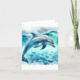 Küste unter dem Meeresdolphin Dankeskarte