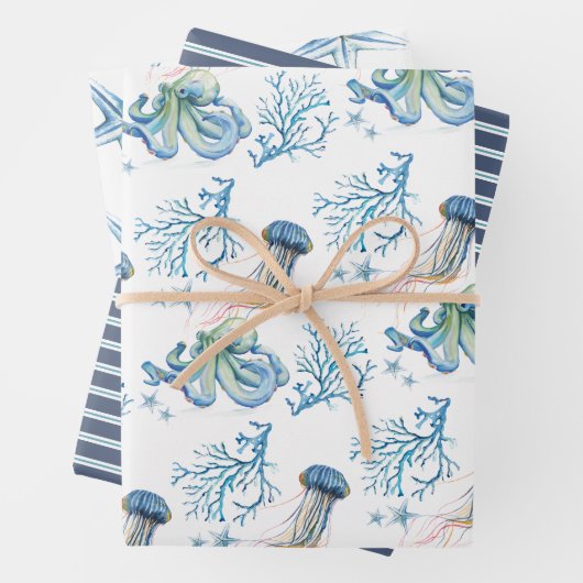 Küste unter dem Meereswasser Geschenkpapier Set (Beispiel)