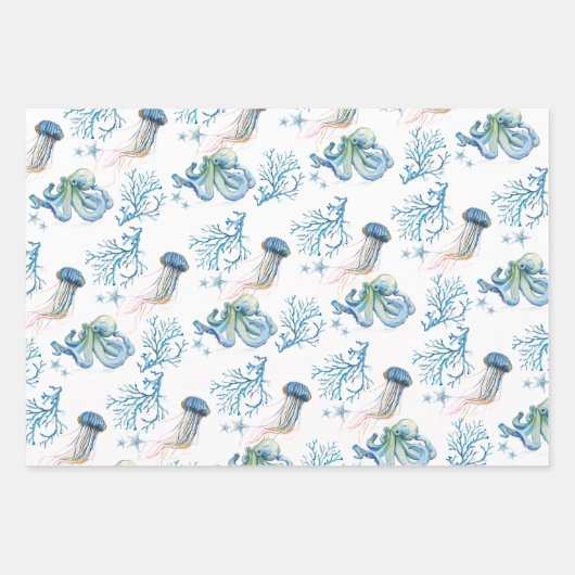 Küste unter dem Meereswasser Geschenkpapier Set (Vorderseite)