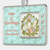 Küste Urlaub Meer & Grüße Rahmen-Ornament Silber (Links)