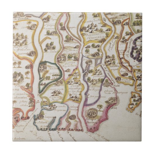 Küste von Afrika und von Fluss Gambia | 1622 Fliese (Vorderseite)