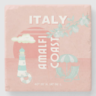 Küste von Amalfi, Art Reisen, Pasta Steinuntersetzer