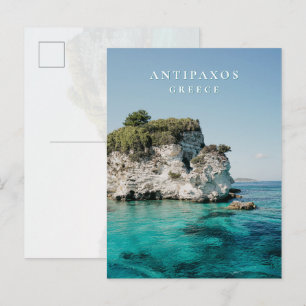 Küste von Antipaxos, bei Paralia Voutoumi, Grieche Postkarte