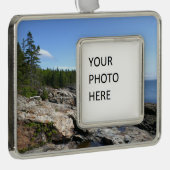 Küste von Bar Island im Acadia Nationalpark Rahmen-Ornament Silber (Rechts)