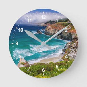 Küste von Big Sur, Kalifornien Runde Wanduhr