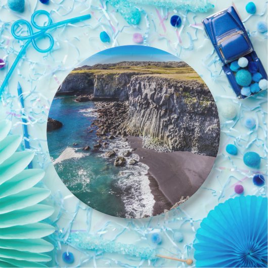 Küste von Hellnahraun, Island Pappteller (Party)