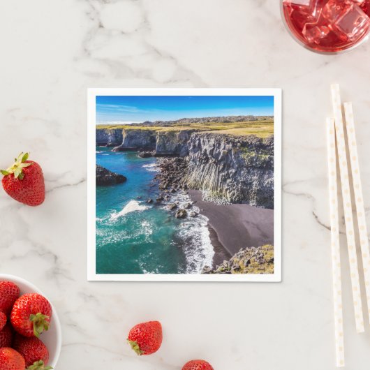 Küste von Hellnahraun, Island Serviette (Beispiel)