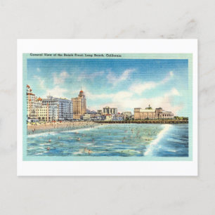 Küste von Long Beach, Kalifornien, Vintage Travel Postkarte