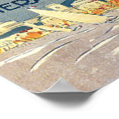 Küste von Rimini, Italien, Mädchen auf einem große Poster (Ecke)