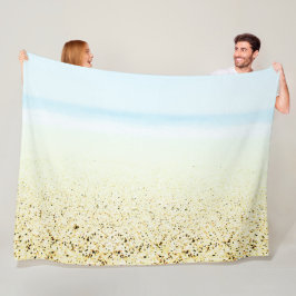 Küste von Sand und Meer Fleecedecke