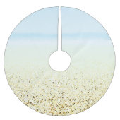 Küste von Sand und Meer Polyester Weihnachtsbaumdecke (Vorderseite)