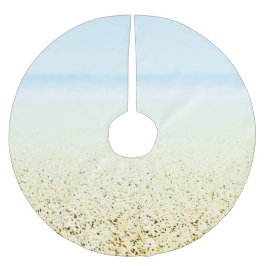 Küste von Sand und Meer Polyester Weihnachtsbaumdecke