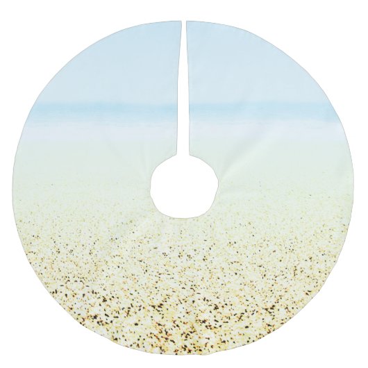 Küste von Sand und Meer Polyester Weihnachtsbaumdecke (Vorderseite)