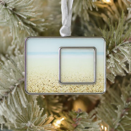 Küste von Sand und Meer Rahmen-Ornament Silber (Baum)