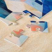 Küste von Santorini in künstlerischer Darstellung Puzzle (Seite)