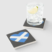 Küste von Schottland Heartflagge Steinuntersetzer (Seitenansicht)