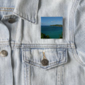 Küste von St. Lucia Karibisches Foto Button (Beispiel)