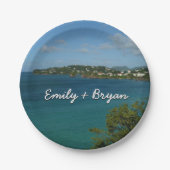 Küste von St. Lucia Karibisches Foto Pappteller (Vorderseite)