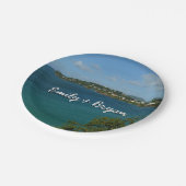 Küste von St. Lucia Karibisches Foto Pappteller (Schrägansicht)