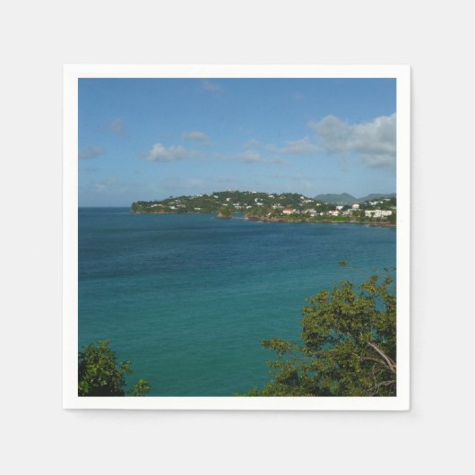 Küste von St. Lucia Karibisches Foto Serviette (Vorderseite)