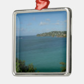 Küste von St. Lucia Karibisches Foto Silbernes Ornament (Links)
