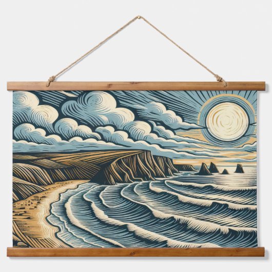 Küste Wandteppich Mit Holzrahmen (Vorne)