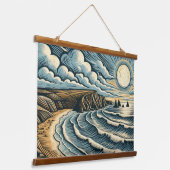 Küste Wandteppich Mit Holzrahmen (Gewinkelt)