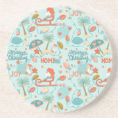 Küste, Weihnachten am Strand, Santa, Palmen Getränkeuntersetzer (Vorne)