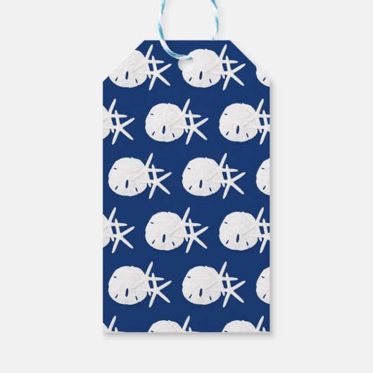 Küste Weihnachten Navy Blue Geschenkanhänger (Rückseite)