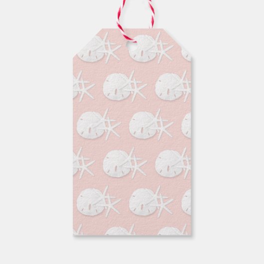 Küste Weihnachten Rose Gold Pink Geschenkanhänger (Rückseite)