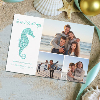 Küste Weihnachten Seepferd Aqua Aquamarin 3 Foto