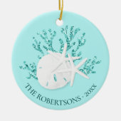 Küste Weihnachten Starfish Foto Keramik Ornament (Vorne)