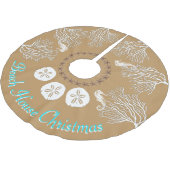 Küste Weihnachtsmeerkoralle Personalisiert Polyester Weihnachtsbaumdecke (Schrägansicht)