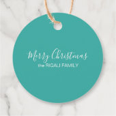 Küste Weihnachtssee Schildkröte Wasserfarbe Geschenkanhänger (Rückseite)