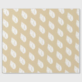 Küste Weiße Seashell & Taupe Geschenkpapier (Flach)