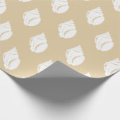Küste Weiße Seashell & Taupe Geschenkpapier (Ecke)