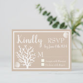 Küste Weißmeerkoralle & Sandy Taupe UAWG RSVP Karte (Stehend Vorderseite)